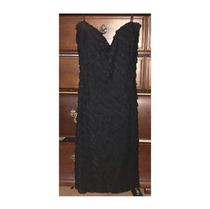 Strapless black party dress